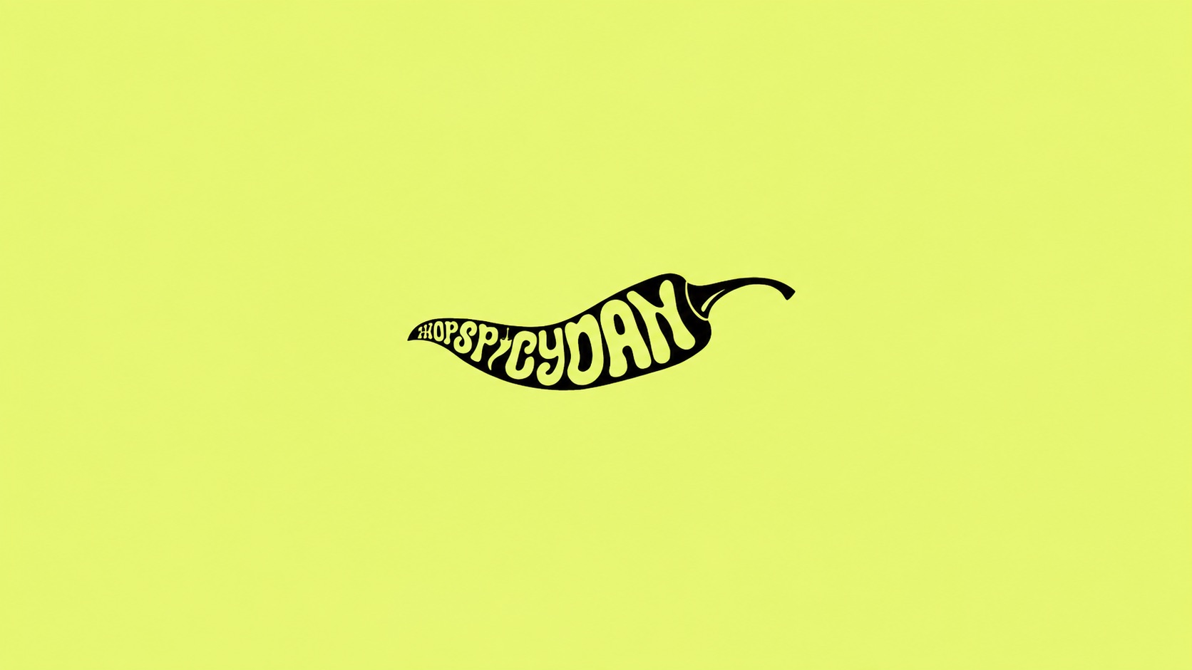 The Spicy Dan logo: a black chilli pepper containing the words "shop spicy Dan" in rounded lettering, on a chartreuse background